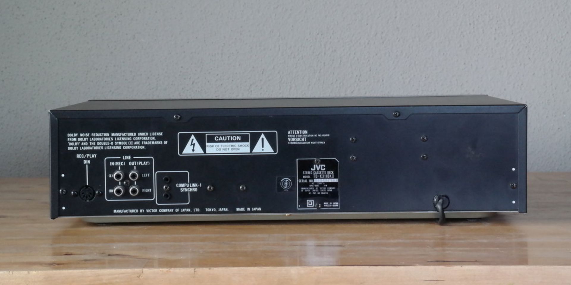 JVC TD-X311 - Rückseite 